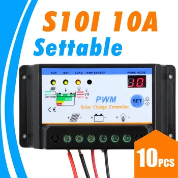 

10PCS 10A Solar Charge Controller 12/24V settable Solar Panel Charger controller GEL Battery Charger Flooded Sealed Batteries