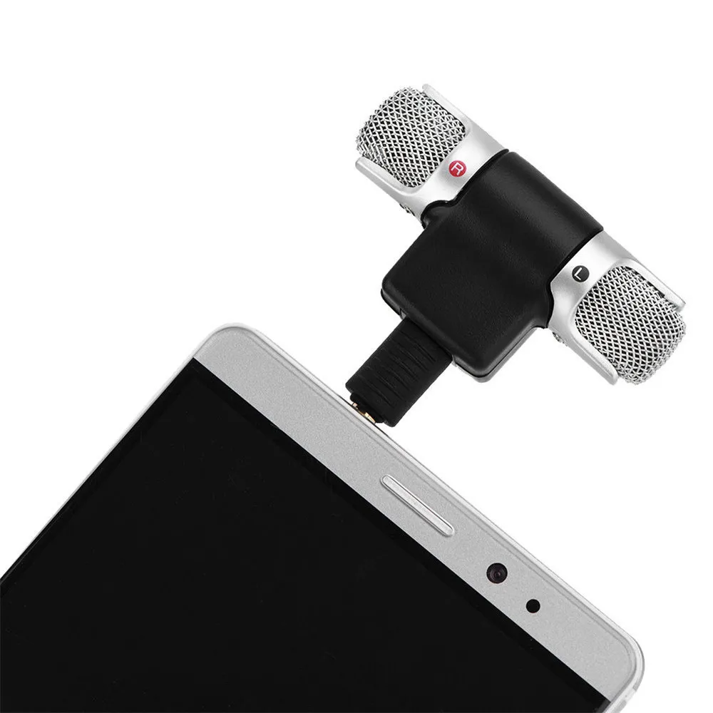 Мини 3,5 мм Микрофон Стерео микрофон для записи мобильного телефона студия интервью микрофон для смартфона