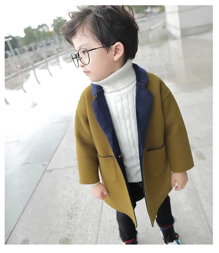 Kids wool trench coat jackets for boys girls winter warm jacket Boutique high quality children clothes size age 3 4 5 6 7 years (1)
