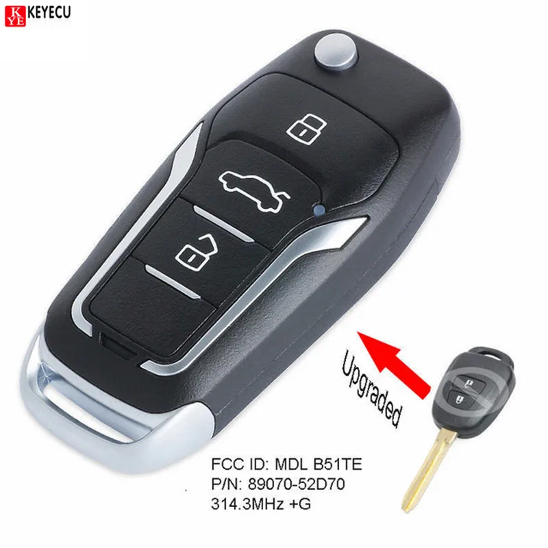Keyecu обновленный дистанционный ключ 314 МГц G для Autralian Toyota Yaris 2012-2014 лет часть №