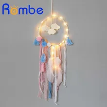 Ручной работы светодиодный Ловцы снов DIY облако перо Ловец снов светится в темноте для детей украшение в детскую комнату подарок на день рождения игрушки
