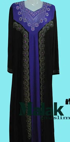 5 цветов женские мусульманские платья исламский, арабский женский халат женский кафтан Jilbabs платье Ближний Восток мусульманский абайя - Цвет: Фиолетовый