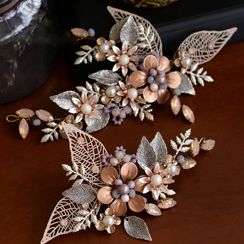  Vintage European Rhinestone Bridal Barrettes Headdress Crystal Brides Hairbands Wedding Hair Access