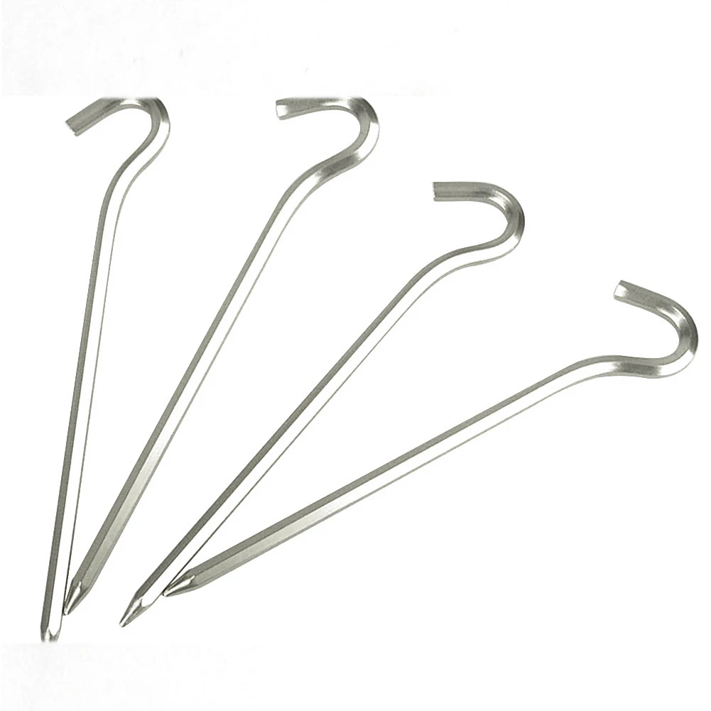 

4pcs/set Design Outdoor Camping Tent Nail Stakes Hook Aluminum Alloy Skid Proof and Steady Metal Tent Pegs