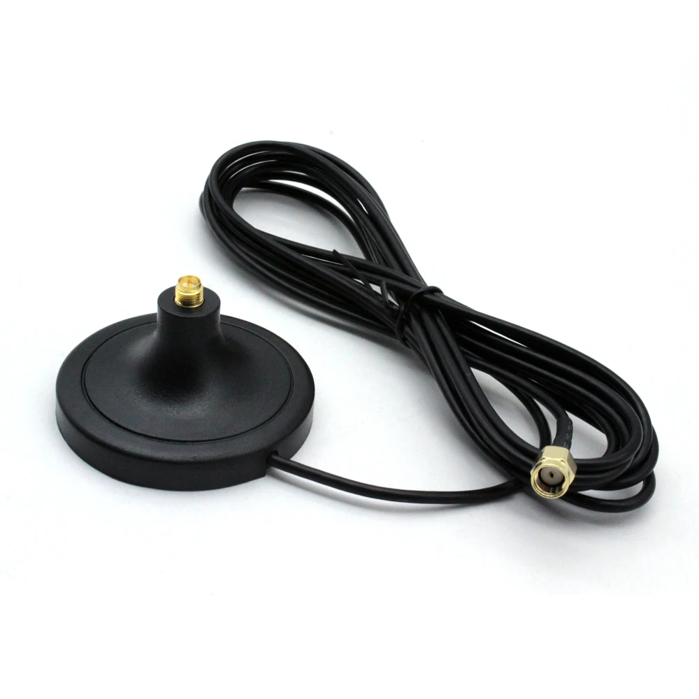 Dlenp Antenna Extension Cable 3M length RP-SMA Male to Female WiFi Magnetic Base for Router Wireless Network Card of Pure Copper