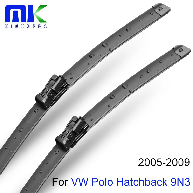 Mikkuppa Front And Rear Wiper Arm And Blades For VW Polo Hatchback 9N3