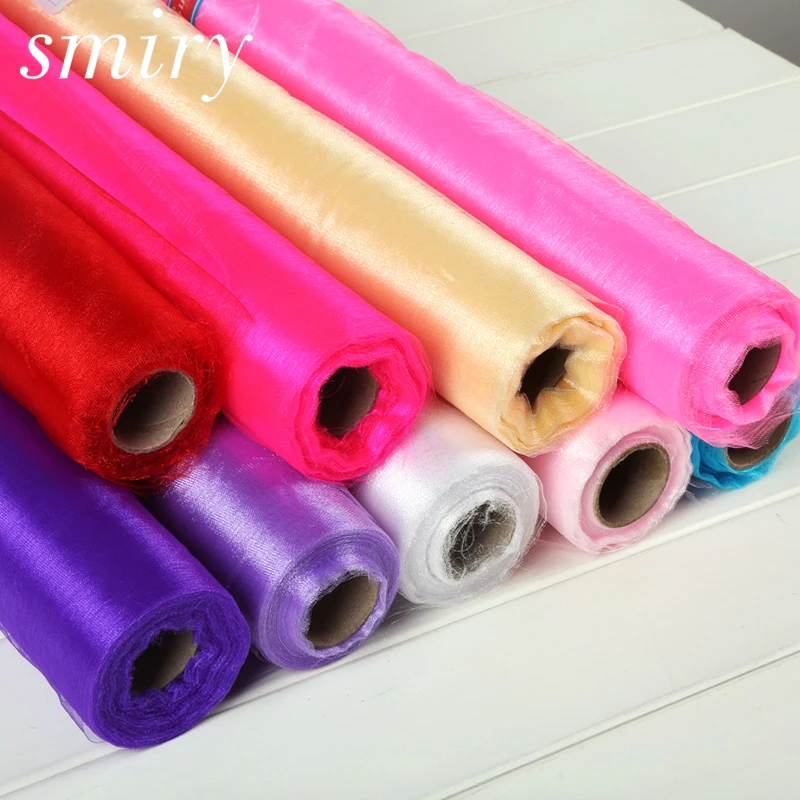 Smiry 1 рулон 30 М Кристалл Тюль Слива органзы Sheer марли элемент для бегунка таблицы и