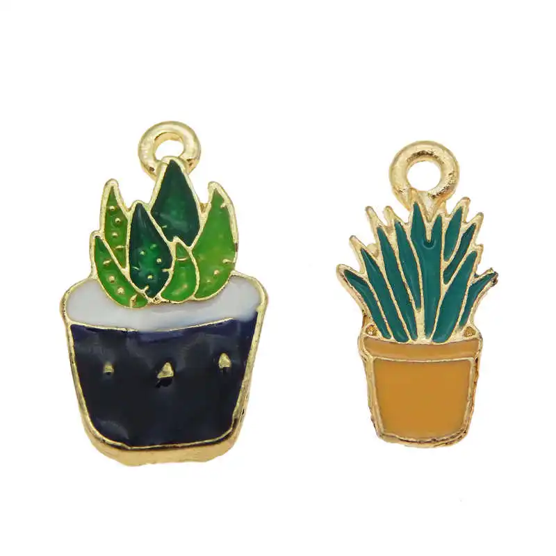 

GraceAngie 10 pcs Handmade Creative Cactus Shape Enamel Necklace Charms Pendant Anklet DIY Jewelry Bracelet Crafts Accessories