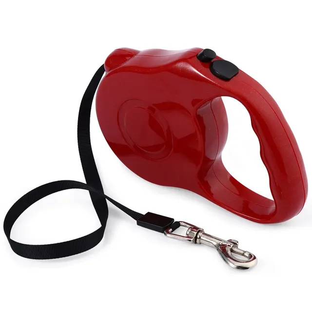 5m 3m Retractable Dog Leash Lead One handed Lock Training Pet Puppy Walking Nylon Leashes