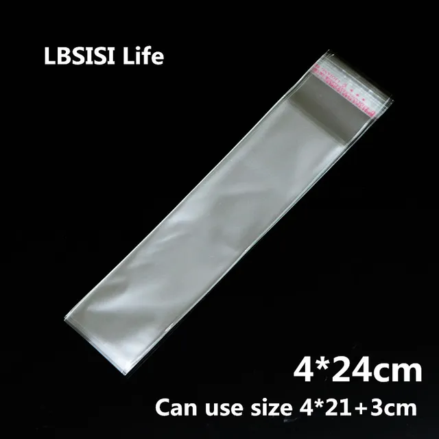 Us 8 54 5 Off Lbsisi Life 500pcs 4 24cm Clear Packaging Bag Self Adhesive Plastic Opp Pack Jewelry Long Sock Poly Gift Slender In