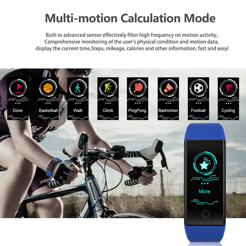 2019 Bluetooth Смарт часы мужские спортивные браслет Цветной шагомер с дисплеем