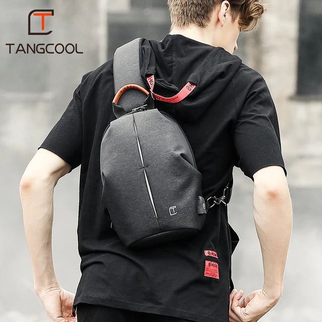 New Tangcool Brand Korean Design Men Fashion Waterproof Messenger Bags Chest Pack Shoulder Bag for Ipad with Reflective strap 1