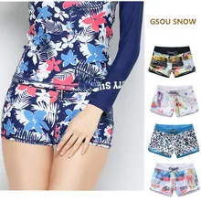 Gsou снег бренд для женщин пляжные Шорты для женщин купальники для женщин цветные спортивные Шорты для женщин Кружево Дайвинг Сёрфинг Шорты для женщин