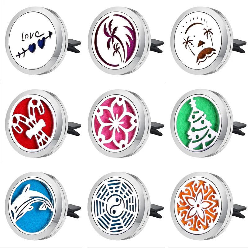 

Fashion feather Car Air Diffuser Stainless steel Vent Freshener car Essential Oil Diffuser perfume Aromatherapy necklace Locket