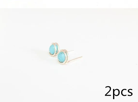 

2pcs Stud Earring Handmade stone ear cuff simple fashion Jewelry present for women gift birthday
