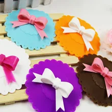 1 шт. милый бант кружева Пылезащитная многоразовая чашка Силиконовая крышка теплоизоляция крышка чашки уплотнение силиконовый чехол ELB 264