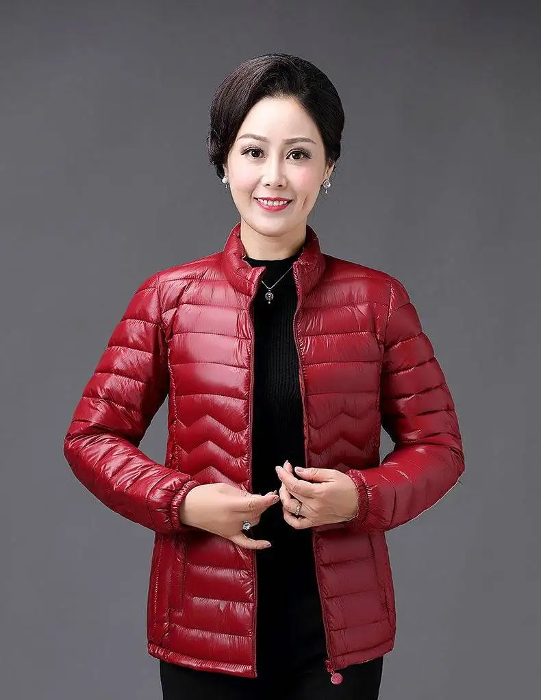 Mom's Thin Cotton Jacket Short Tops Winter Jacket Women Coat Korean Slim Plus size Female Parka Coat warm pattern Padded parka