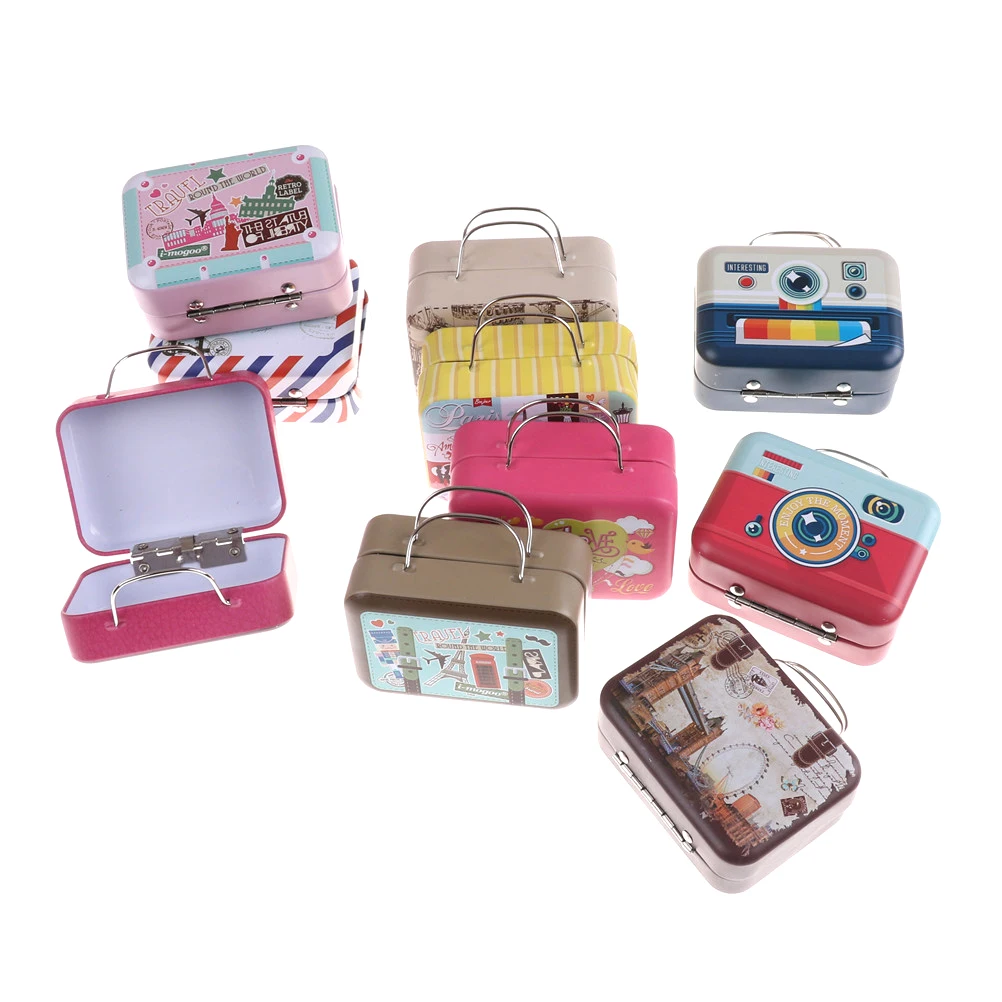 1:6 Maßstab Dolls Haus Miniature Braun Holz Koffer Gepäck Taschen Spielzeug 