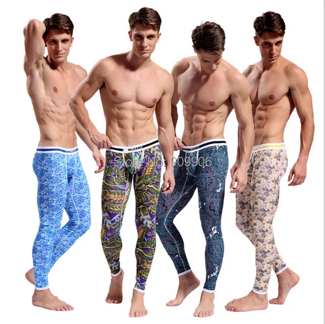 sexy Men Casual Cotton Low Rise Thermal Underwear Pant