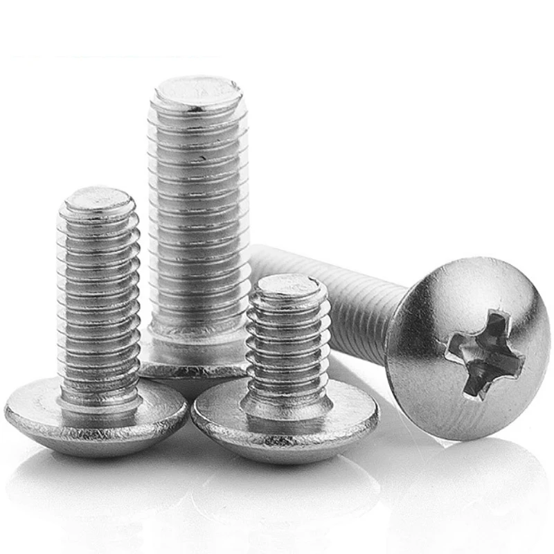 

5/10/50pcs M3 M4 M5 M6 M8 304 A2-70 stainless steel JISB1111T Phillips Truss Head Large Flat Round Cross Screw Bolt L=4-65mm