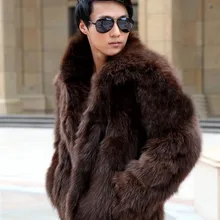 Брендовая Новая мужская Корейская куртка из искусственного меха, зимняя и весенняя кожаная куртка с лисьим мехом, повседневная куртка большого размера, черные/белые/коричневые пальто J465