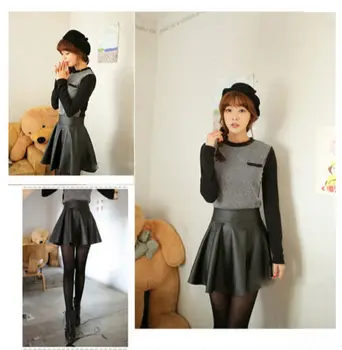 

Hot New Fashion Women's High Waist Pleated Short Mini Skirt Skater Flared Skirt