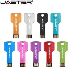 JASTER красочный металлический, в форме ключа usb флэш-накопитель карта памяти брелок Флешка 4 ГБ 8 ГБ 16 ГБ 32 ГБ 64 Гб USB креативный подарок