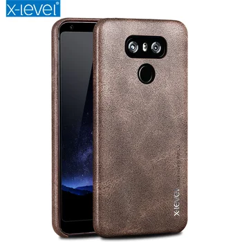 

X-level Luxury Vintage Leather Texture Phone case For LG G6 G7 G8 ThinQ Simple Slim thin back cover For LG G8 ThinQ coque capas