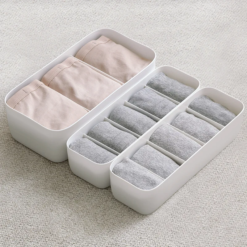 luluhut stackable socks storage box underwear tie drawer organizer plastic drawer finishing box 5 cells home storage