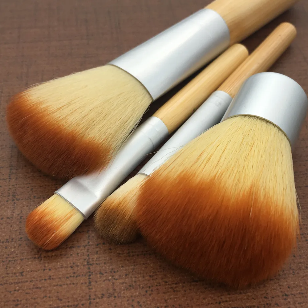 

4 Pcs Bamboo Makeup Brush Set Eye Shadow Brush Cosmetics Blending Brush Tool Pincel de maquillaje #