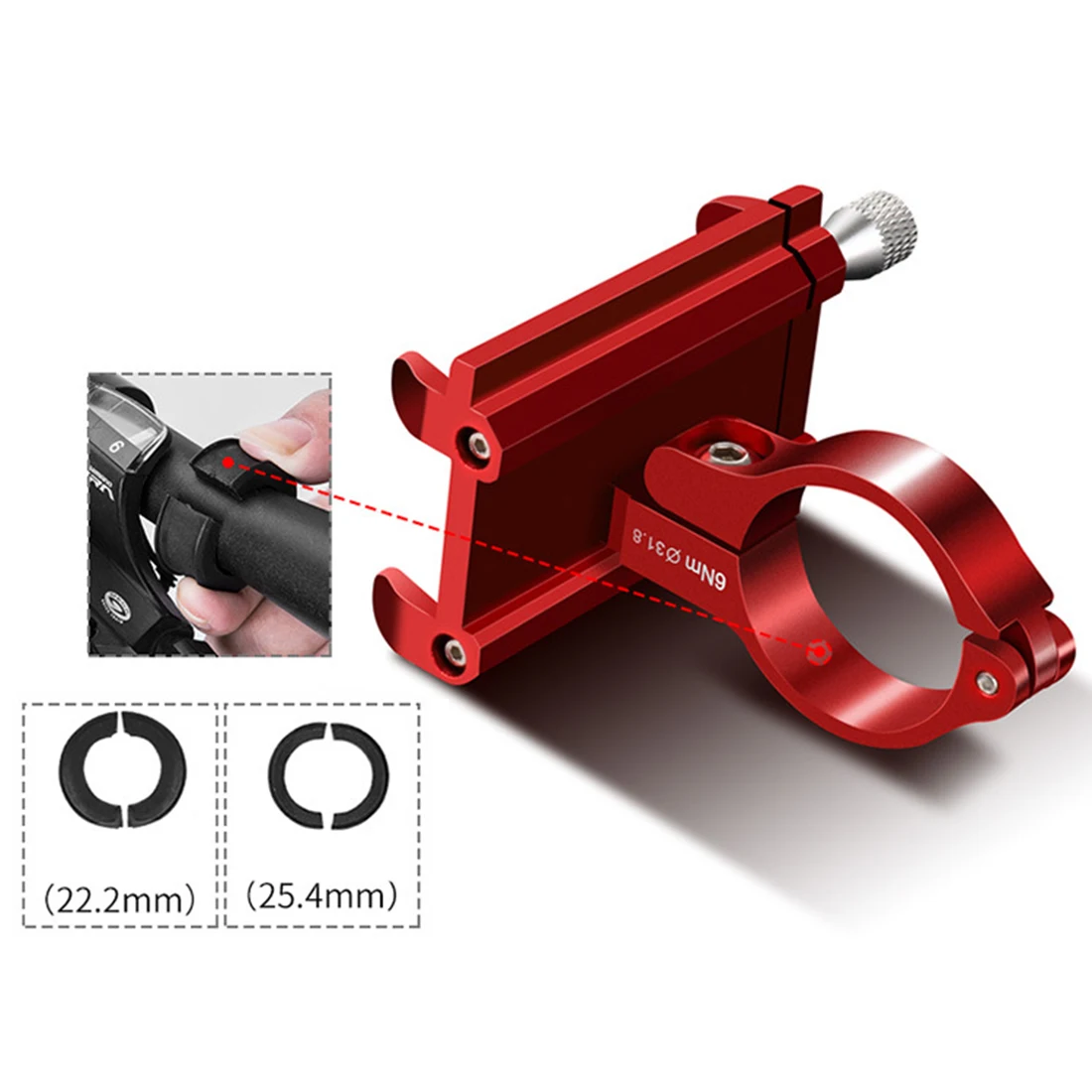  GUB G-81 Bike Handy Halter Aluminium Motorrad Unterstützung GPS Halter-Rot