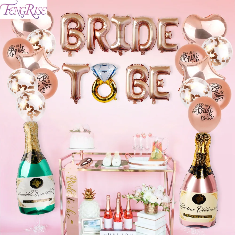 

FENGRISE Bride Balloon Beer Bachelorette Party Decorations Bridal Shower Baptism Decor Engagement Decoration Hen Party Supplies