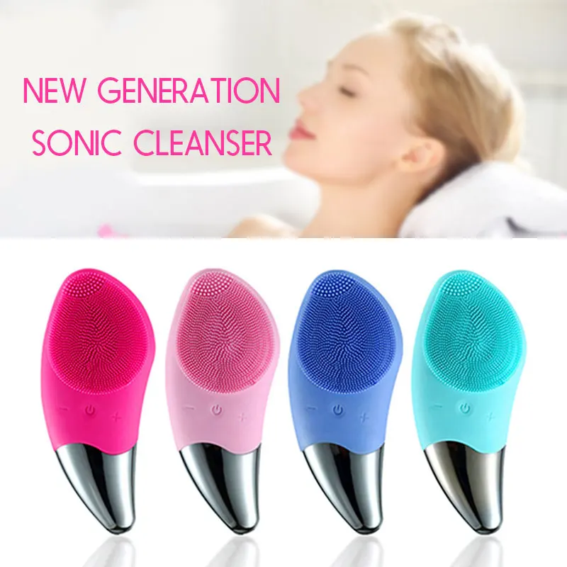 

Silica Gel 4 Colors Face Cleansing Brush Electric Wash Instrument Pore Waterproof Magic Effective Fashion Mini