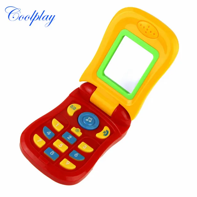 Kid Funny Flip Mirror Phone Toy Baby Learning Study Musical Sound Cellphone Educational Learning Toy Mobile Phone Electric Gift 1