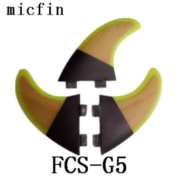 

FCS -G5 surfboard fins with fiberglass honey comb material rainbow colorSURF fins (Three-set)