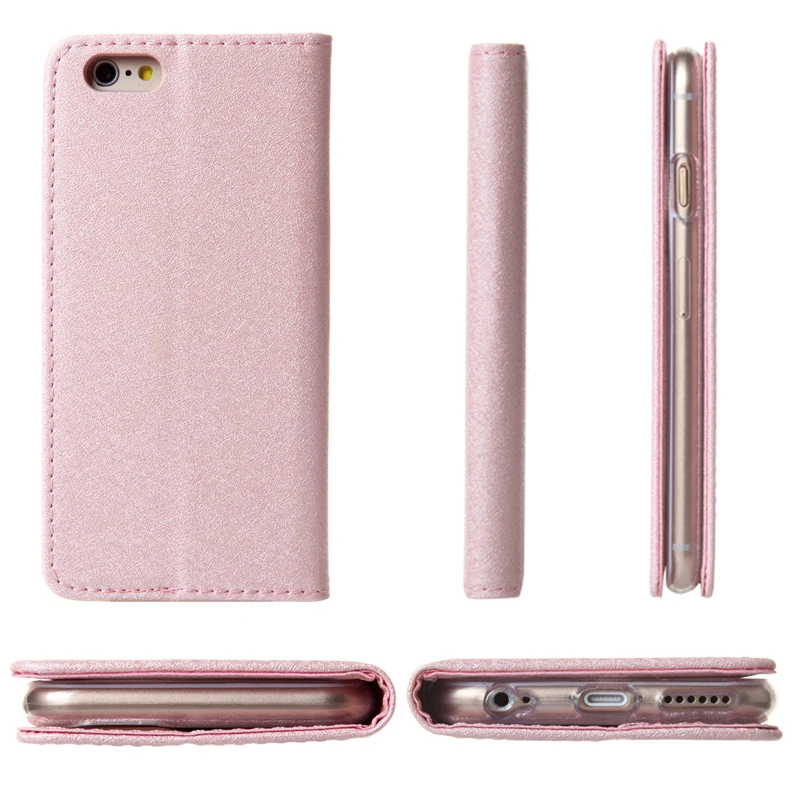 CMAI2 For iPhone 7 Case Leather Silk Magnetic Flip Wallet Cover For iPhone 7 8 Plus 6 6S X XS XR XS Max Case With Cards Pocket