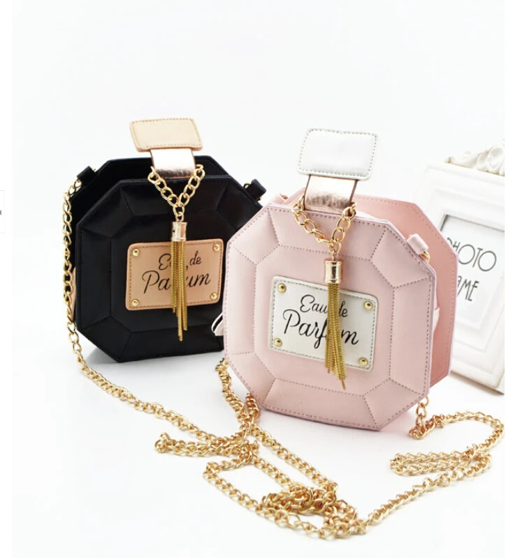 New Fashion Perfume Bottles Bag Women PU Leather Day Clutches Purses