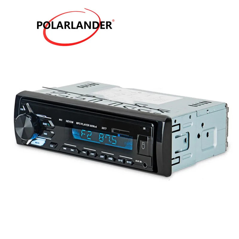 Car Stereo In-dash Autoradio Car Radio FM Aux Input Receiver Car audio Player 3077 1 Din 12V SD USB MP3 MMC WMA Bluetooth
