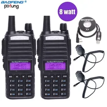 2 шт. Baofeng UV-82 плюс 8 Вт Высокая мощность Двухдиапазонная рация VHF/UHF 10 км дальность UV82 двухстороннее Любительское портативное радио