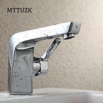 

MTTUZK Free Shipping Fashionable Tap Bathroom Chromed Mixer Single handle Single hole Surface Mounted Bathroom Sink Faucet