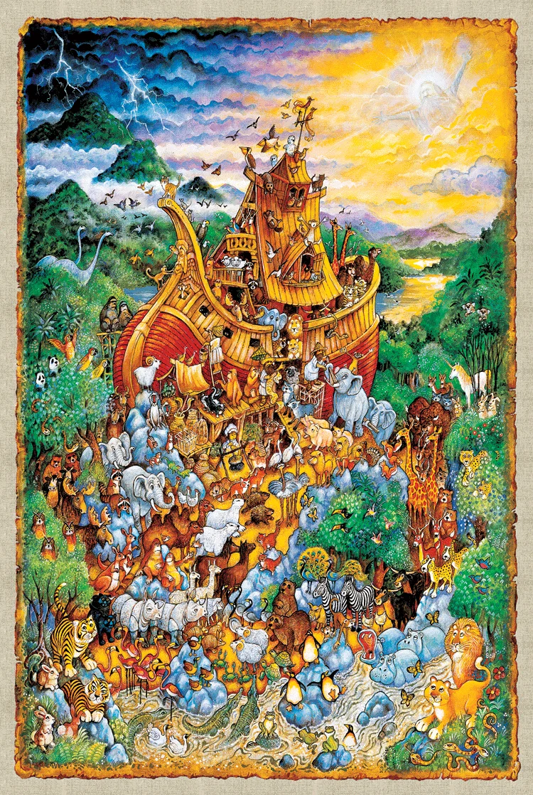 MOMEMO Noah's Ark Puzzle, 1000 деталей, деревянные головоломки для взрослых, 1000 деталей, головоломки для сборки, игрушки для детей, развивающие подарки - Цвет: Noahs Ark