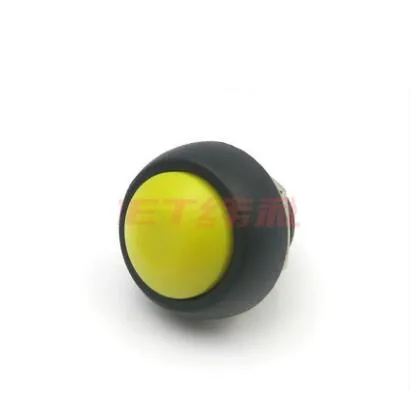 100 шт 6 цветов мини-кнопочный переключатель без блокировки PBS-33B водонепроницаемый переключатель 12 мм Кнопка сброса - Цвет: Yellow