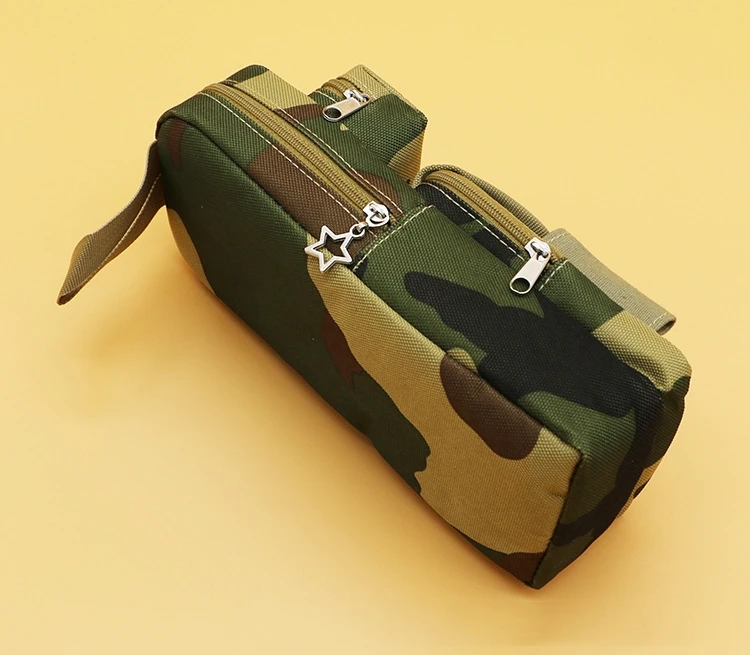 Камуфляжная школьная сумка, чехол-карандаш Kawaii, канцелярские принадлежности для мальчиков, Военный стиль, высокая емкость, прочная ткань Оксфорд, коробка для ручек
