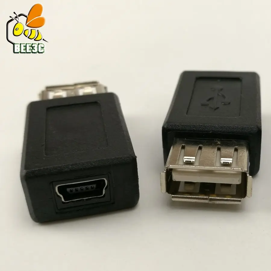 Черный usb A 2,0 гнездовой разъем для mini usb b 5 контактов Женский Разъем коннектор переходник конвертер штекер 500 шт