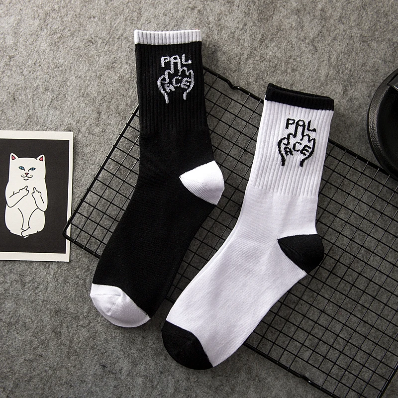 

Hip hop winter men skateboard socks funny English letters happy cotton sock for men gift calcetines hombre meias men's socks