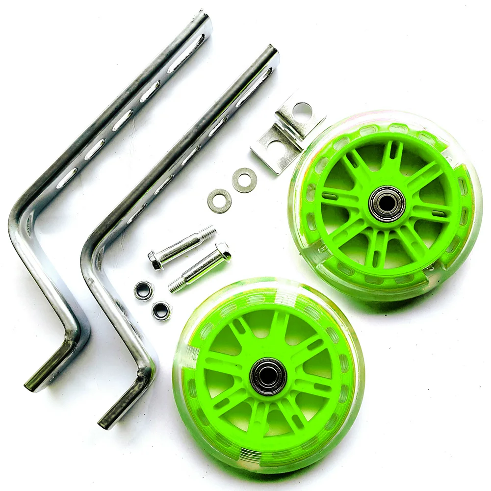 

12 Inch-20 Inch Children Bicycle Wheels Parts Flash Balance Auxiliary Sports With Light Learning Training Safety Support Silent