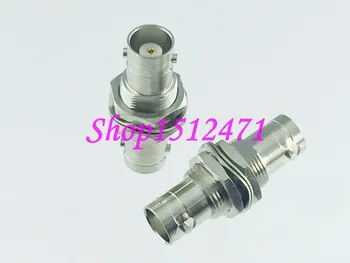 

10pcs Adapter BNC female nut to BNC jack bulkhead panel mount connector F/F