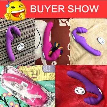 Lock vagina Strapless Strapon Dildo Vibrator 9 Speeds Double Vibrating Lesbian G-pot Vibrator Adult Sex Toys for woman Couples 6