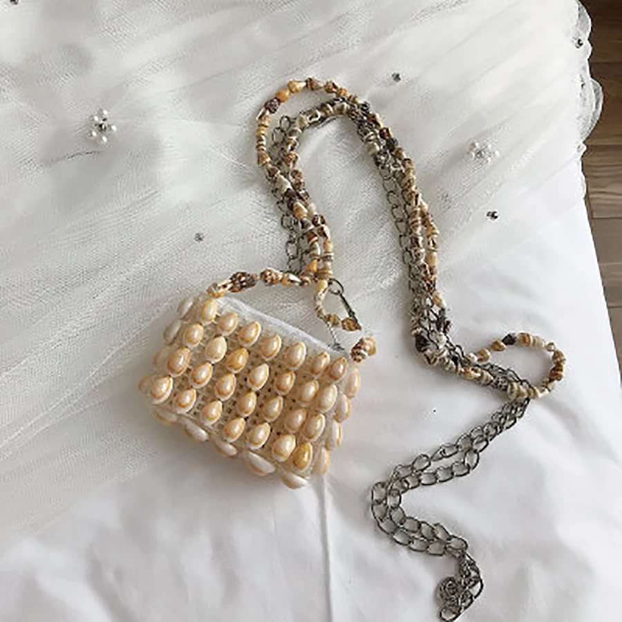 

Chic Shell Women Bags Women Chain Shoulder bag Mini Summer Beach Bags Bohemia Crossbody Bags Clutch Purse Lady Handbags 2019