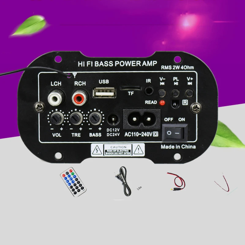 

220V 50W Bluetooth HiFi Bass Audio Amplifier Speaker USB TF MP3 FM Subwoofer speaker amplifier board Car Accessory